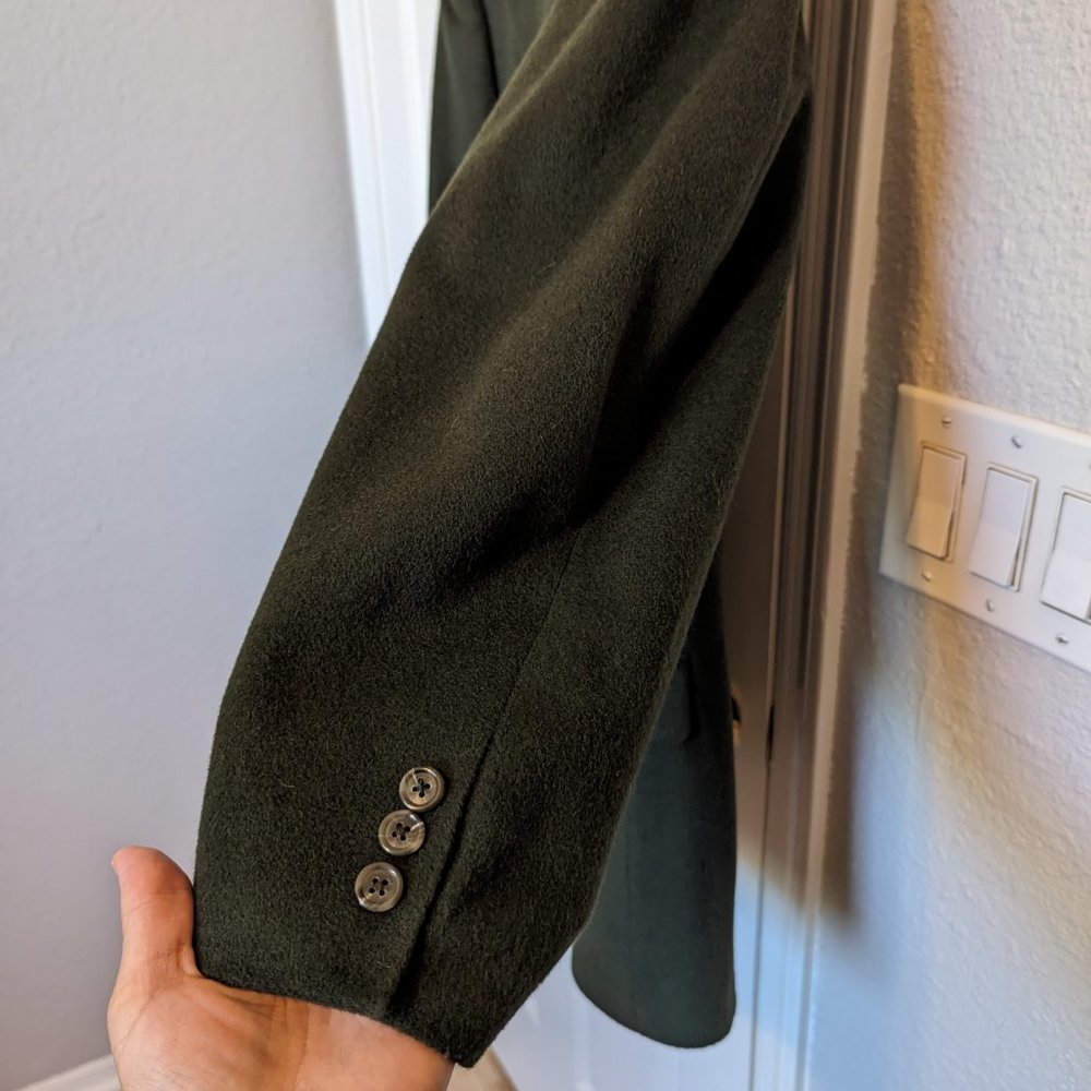 100% CAMEL HAIR | Vintage Pierre Cardin Sports Coat | 46L | HUNTER GREEN | EVC - Picture 8 of 13